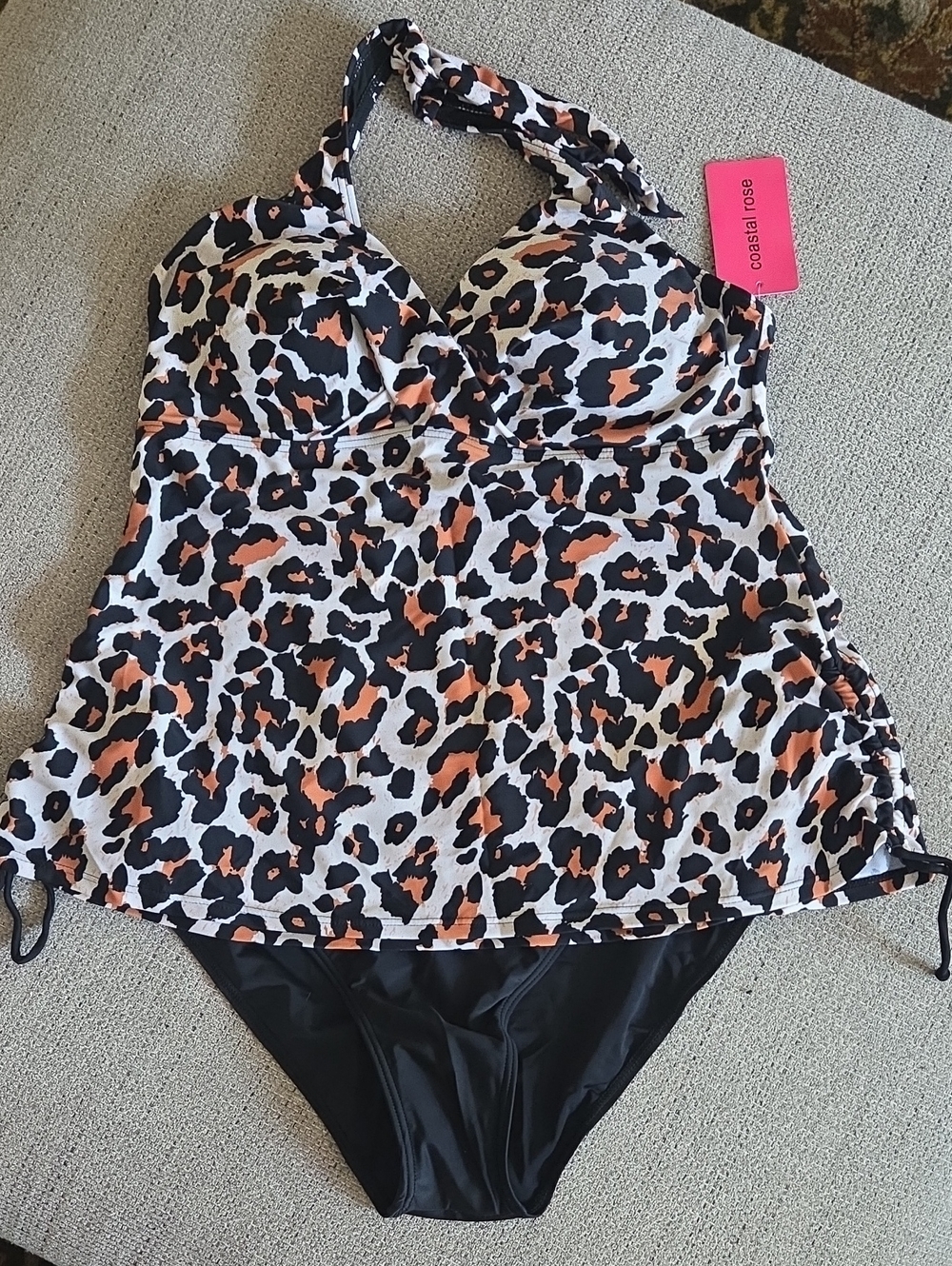 Coastal Rose Leopard Tankini Swim Set - 14